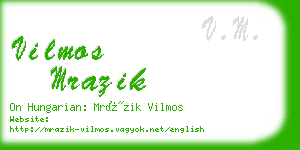 vilmos mrazik business card